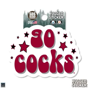 3.5" GO COCKS WITH STARS RUGGED STICKER