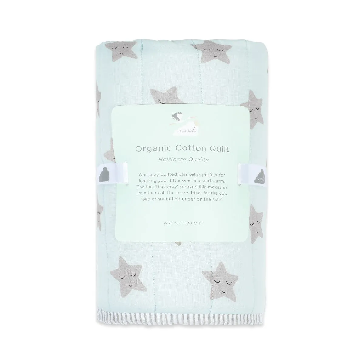 Blue Soft Quilt Blanket For Babies | Cotton | 42 x 42 Inches