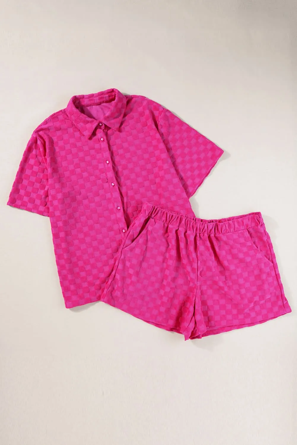 Chic peach blossom plus size short set