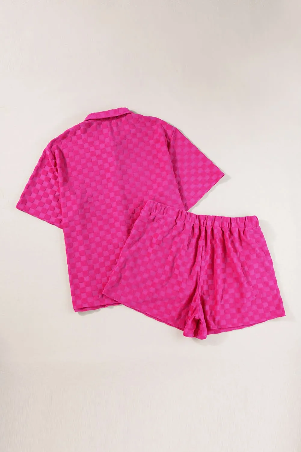Chic peach blossom plus size short set