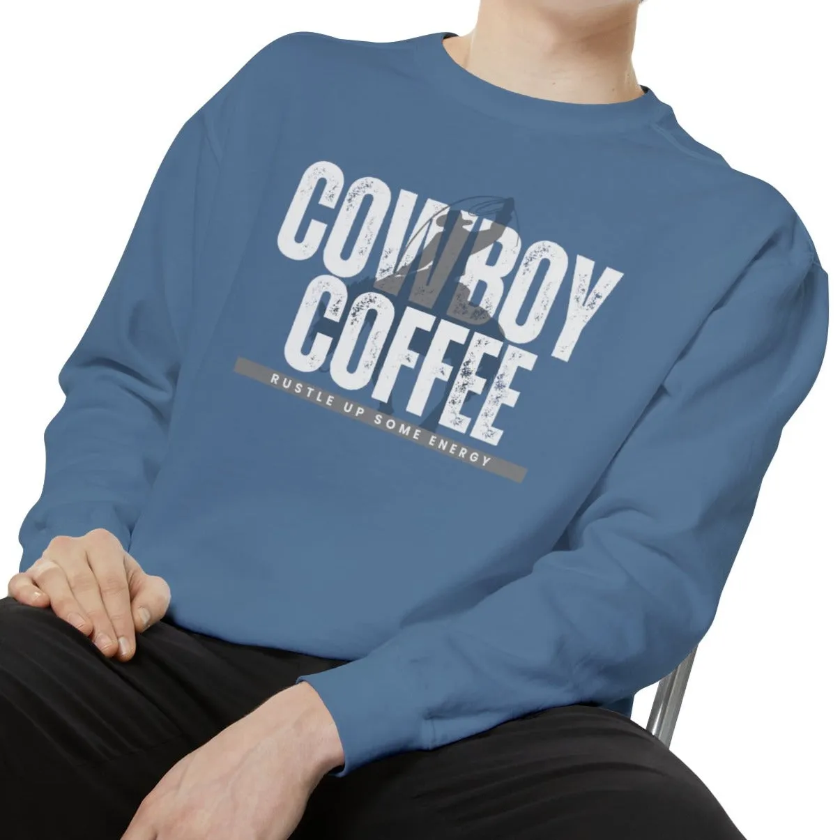 Cowboy Coffee Cozy Western Comfort Colors Men's Sweatshirt