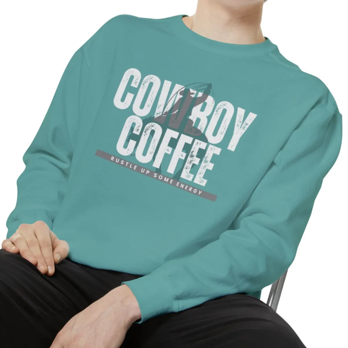 Cowboy Coffee Cozy Western Comfort Colors Men's Sweatshirt