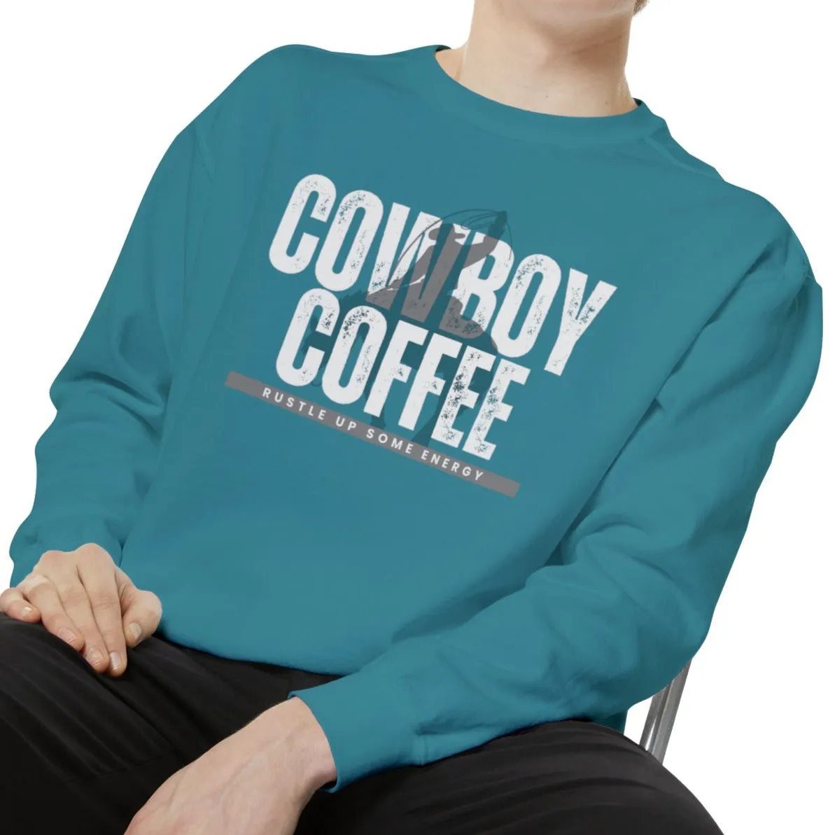 Cowboy Coffee Cozy Western Comfort Colors Men's Sweatshirt