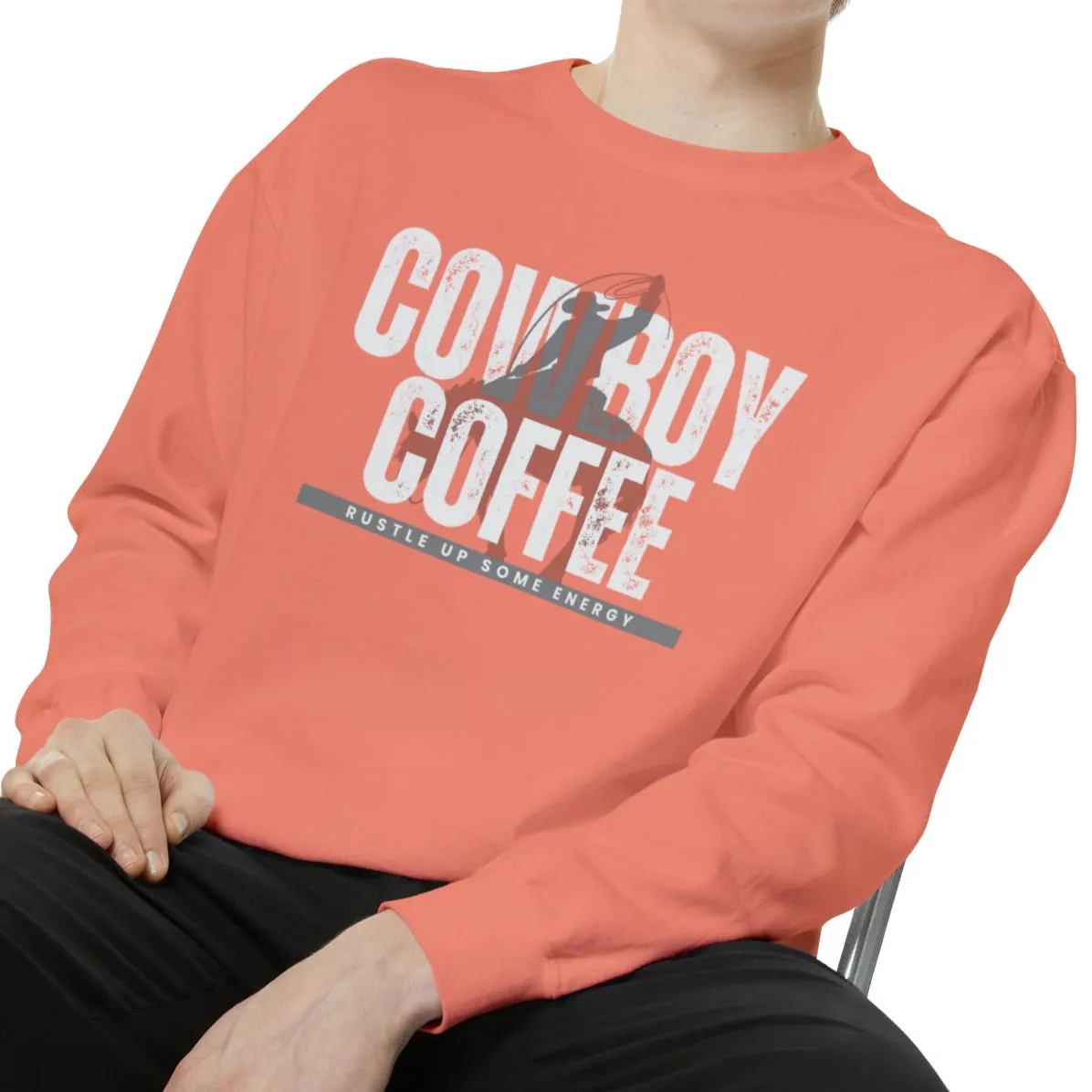 Cowboy Coffee Cozy Western Comfort Colors Men's Sweatshirt