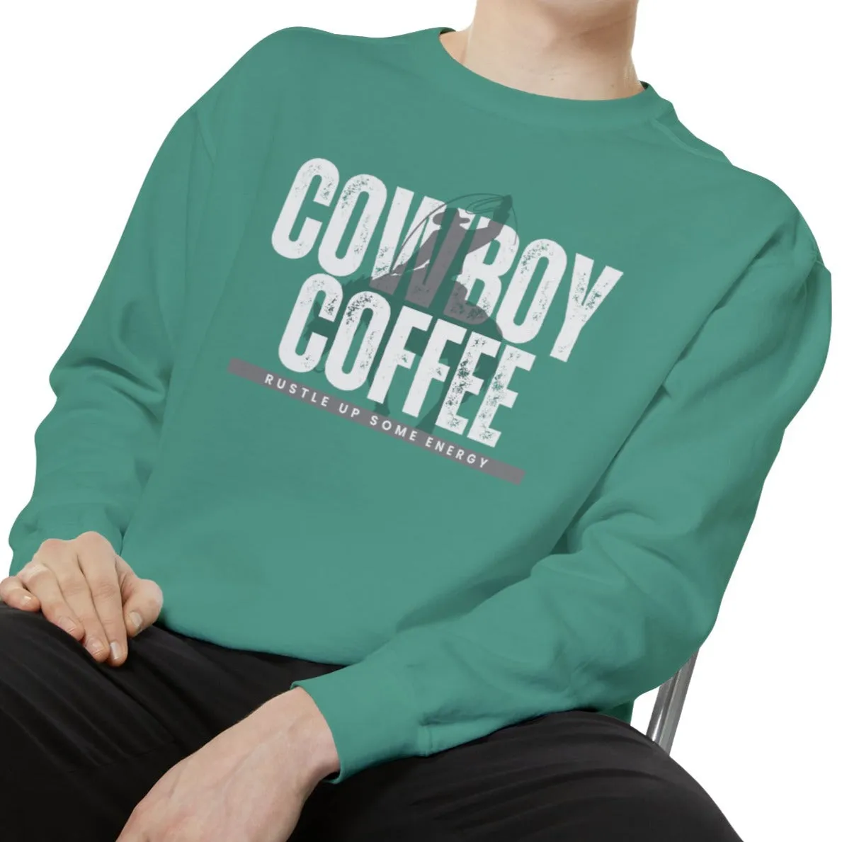 Cowboy Coffee Cozy Western Comfort Colors Men's Sweatshirt