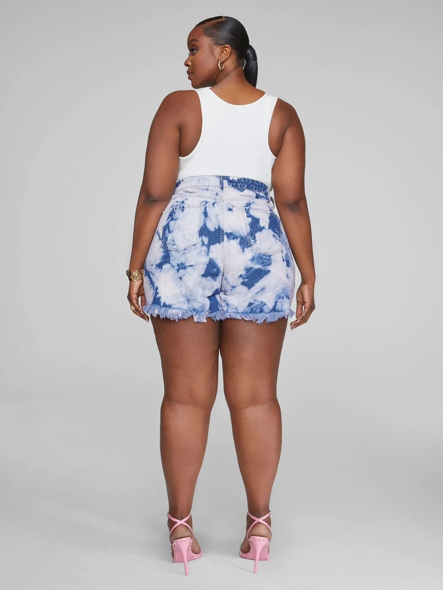 Fashion To Figure - High Rise Acid Wash Cutoff Shorts