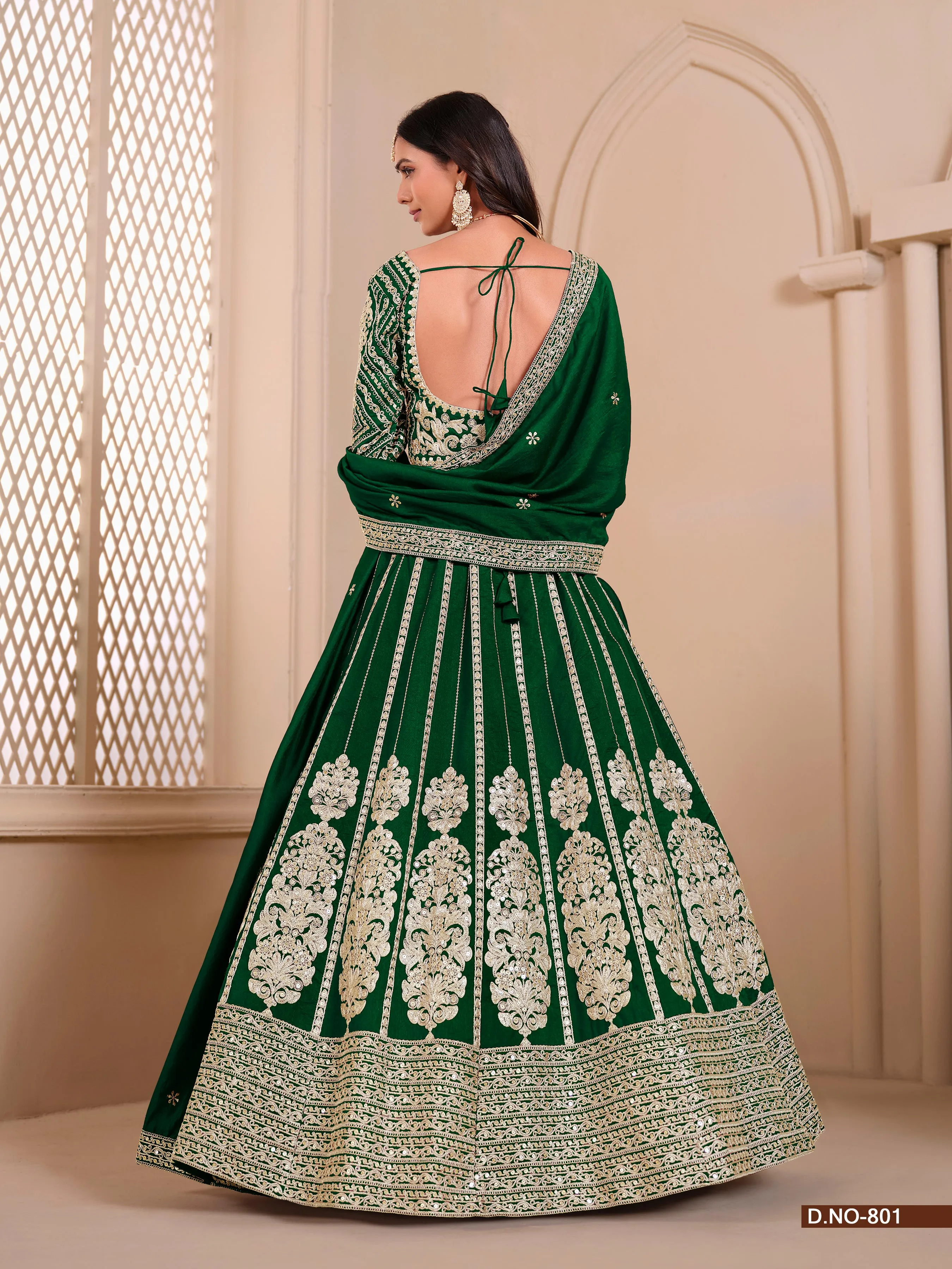Green Party Wear Pure Shimmer Art Silk Bridal Lehenga Choli