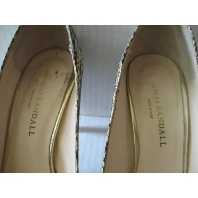 Loeffler Randall Brown Beige Snake Skin Pumps Size Us