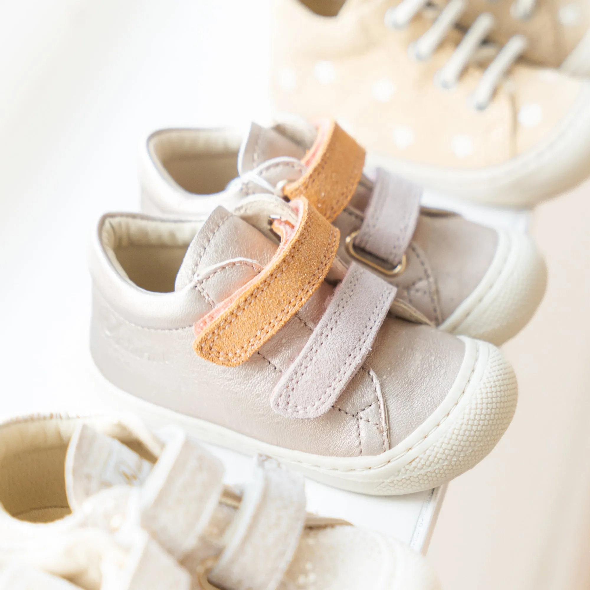 Naturino Corkel VL Met Pebbled/Suede/ Glitter cipria