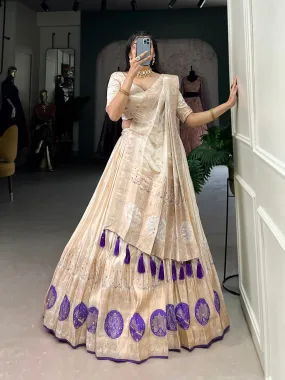 Purple Pure Shimmer With Weaving Work Lehenga Choli