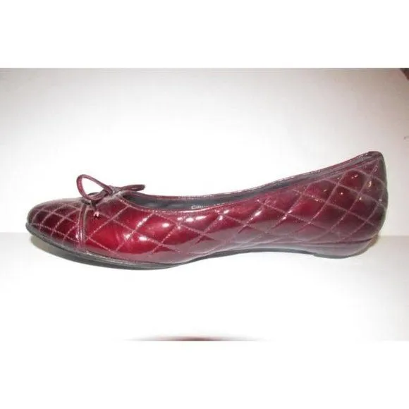 Stuart Weitzman Burgundy Quilted Leather Flats