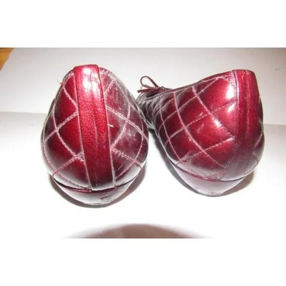 Stuart Weitzman Burgundy Quilted Leather Flats