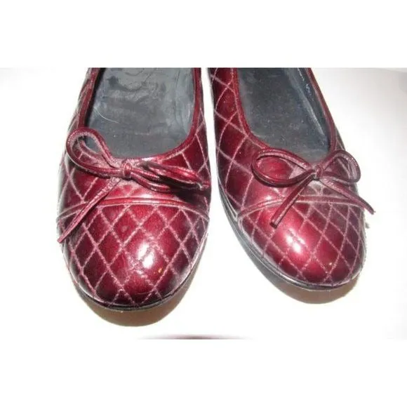 Stuart Weitzman Burgundy Quilted Leather Flats