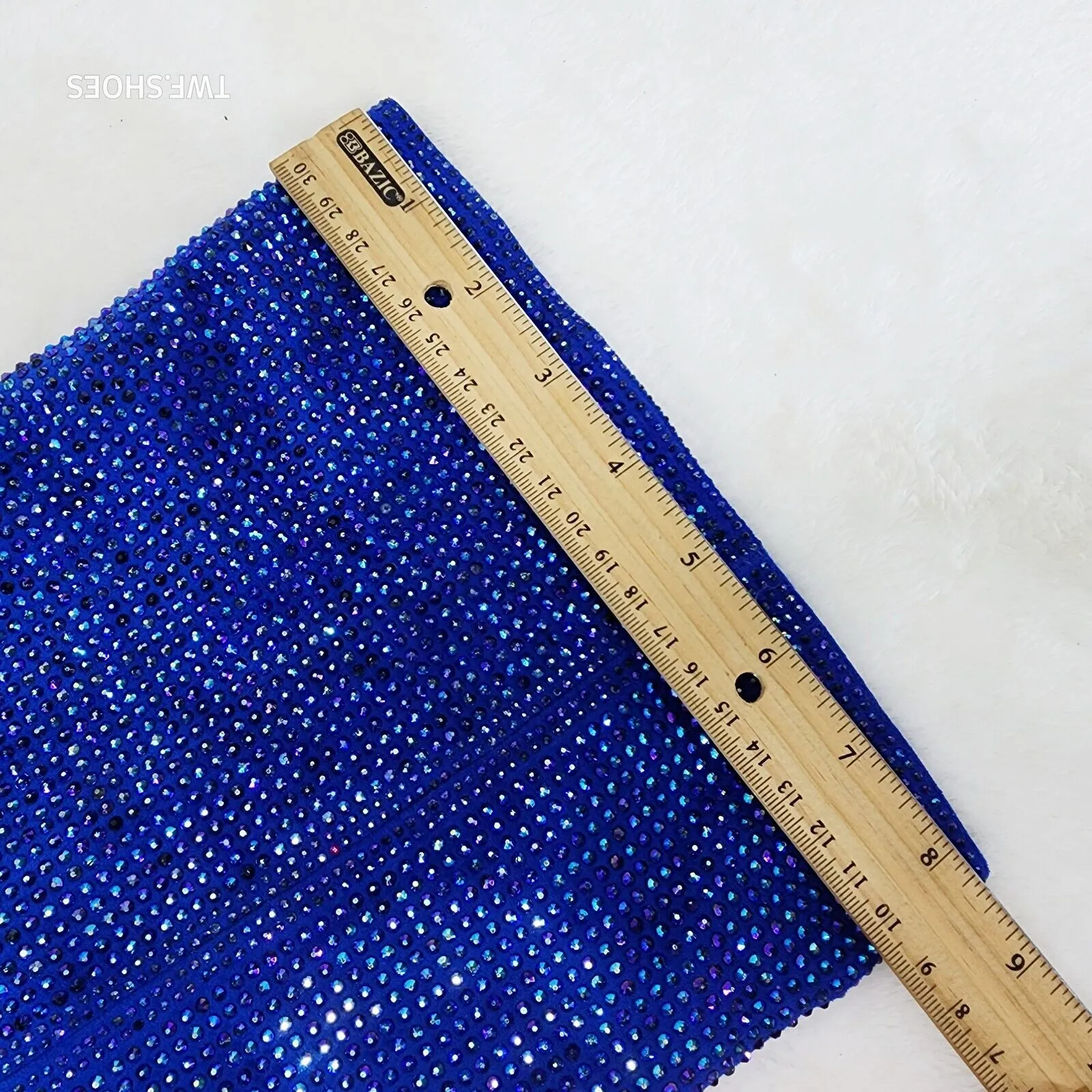 Vegas Blue Rhinestone Over the Knee Thigh boots 4.25" Heels Party Boots