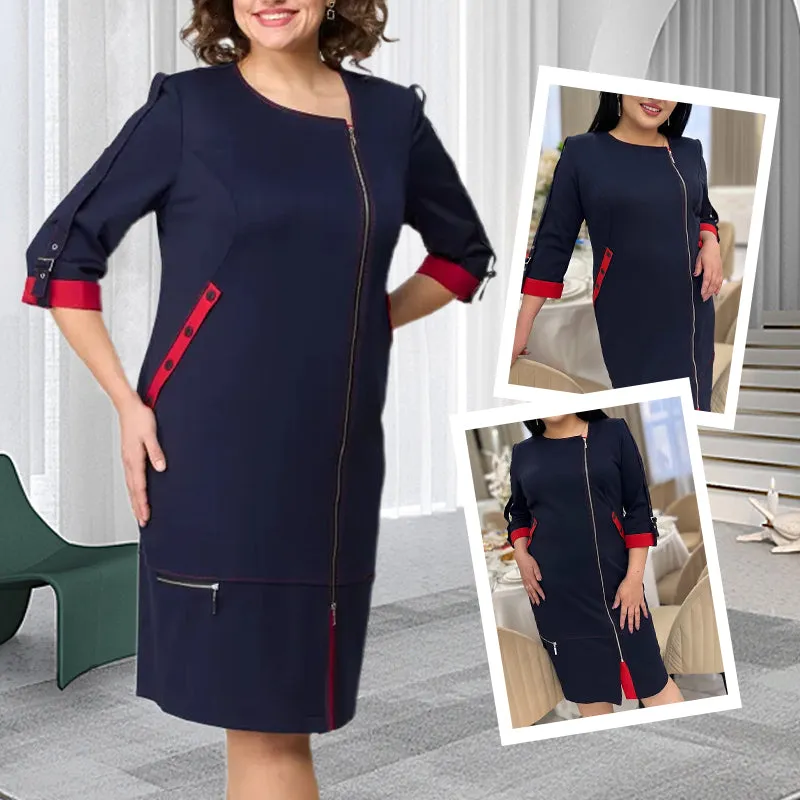 Women’s Fashionable High-end Dress with Side Zipper