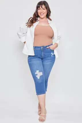 Women's Plus Size Sustainable WannaBettaButt Mid Rise Capri Jeans